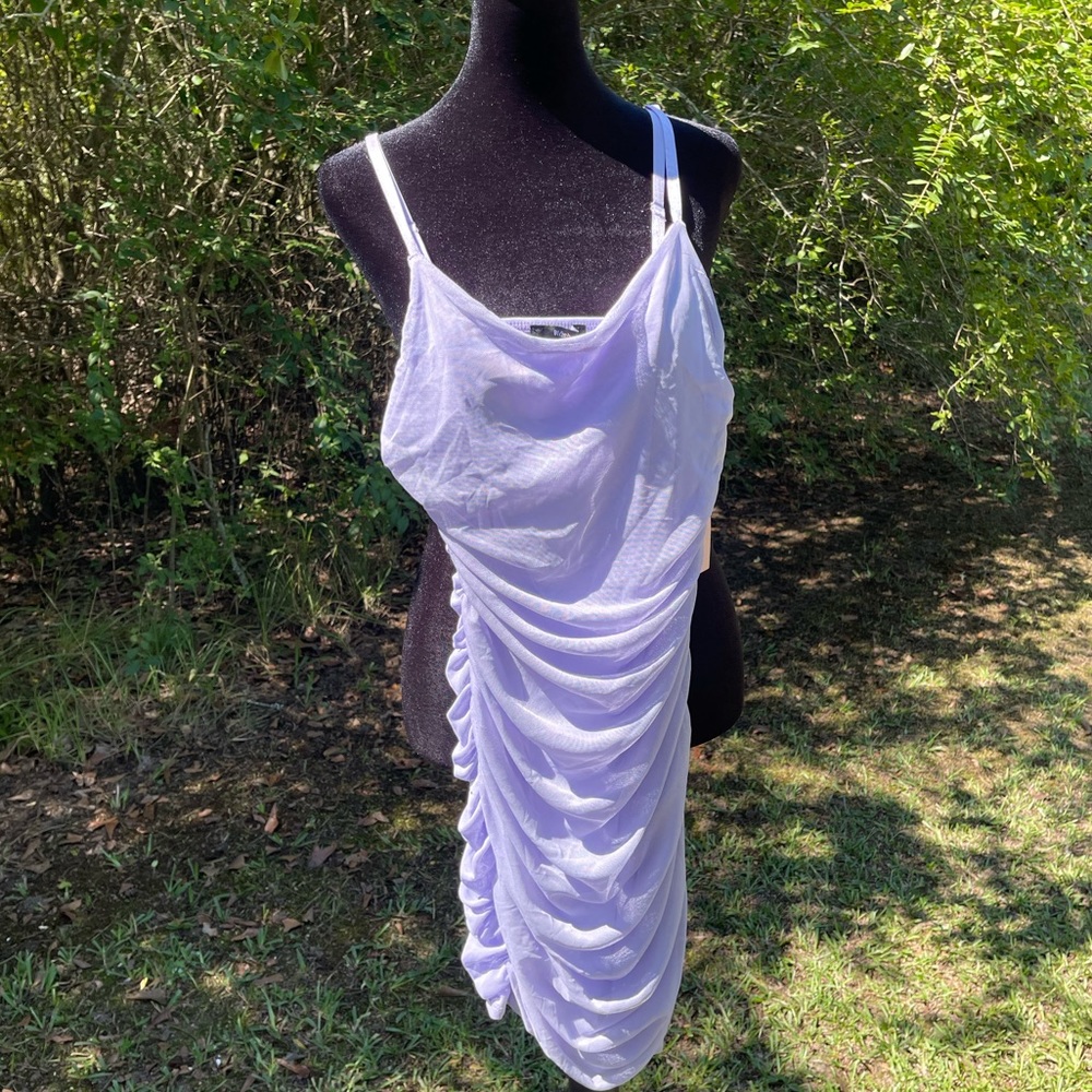 NWT pastel purple ruffle fitted dress 💜 size medium